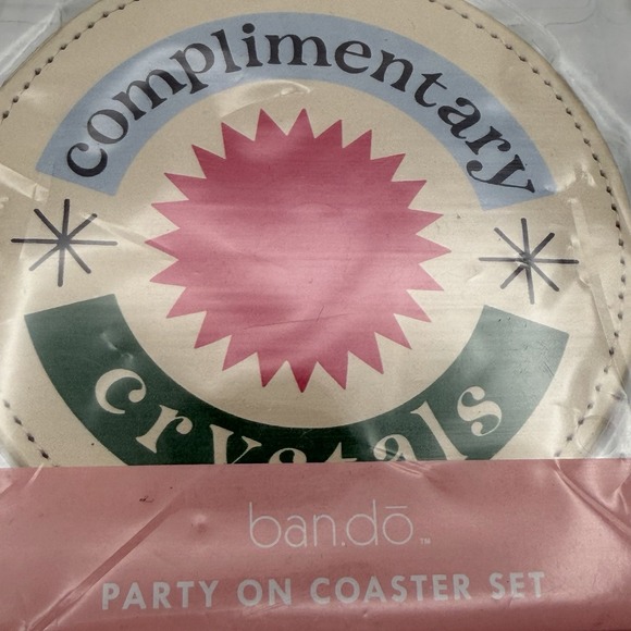 Ban.Do "Party On" Coaster‎ Set – 4 Leatherette Coasters New - Picture 4 of 8